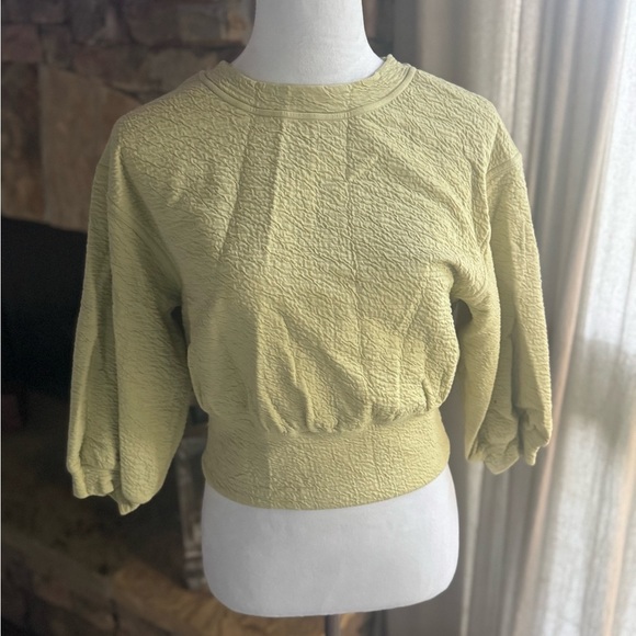 Lululemon Textured Crewneck Pullover Dew Green 2 EUC Top Sweater Shirt - Picture 3 of 5